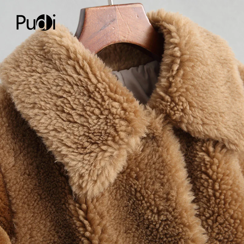PUDI A18086, Женское зимнее пальто из натуральной шерсти, меховое пальто, теплая куртка, натуральный мех, пальто для девочек, Женская длинная куртка, пальто