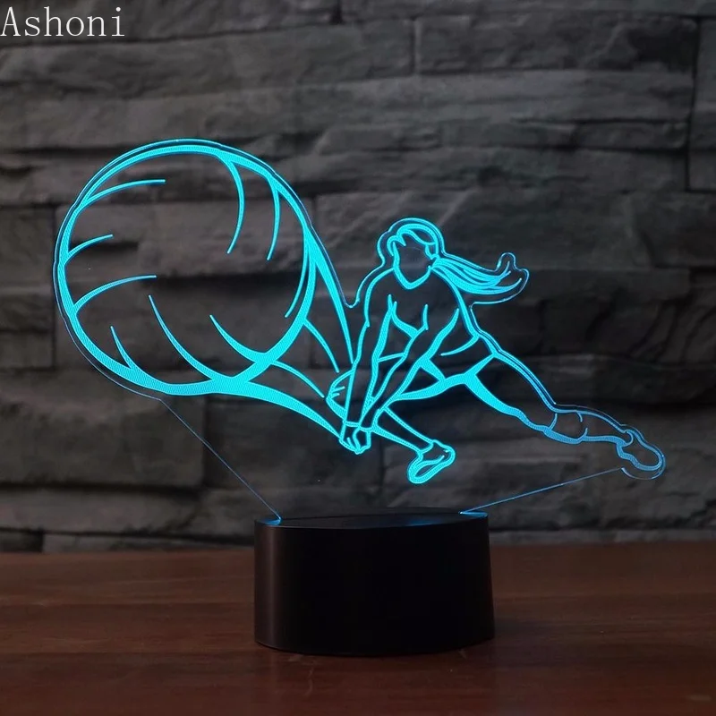 NEW Play Volleyball Player 3D Table Lamp LED Night Light 7 Colors Changing Bedroom Sleep Lighting Home Decor Gifts | Лампы и освещение