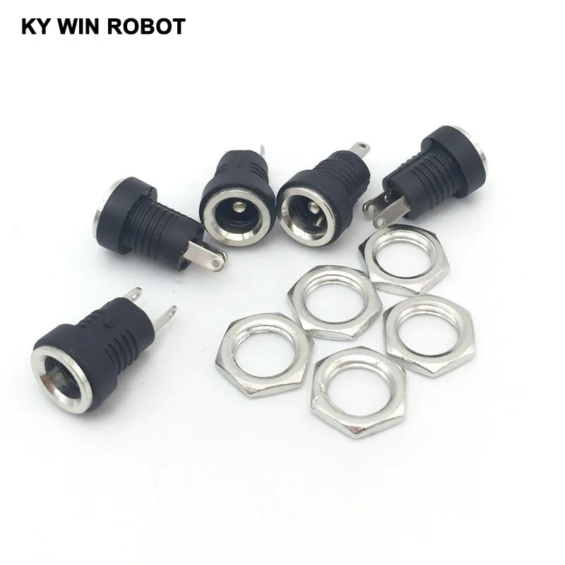 10 шт./лот DC 022B Power Jack Socket dc connector Adapter interface DC022B 5 5x2 1 мм Supply Panel Mount plug|plug socket connector|plug