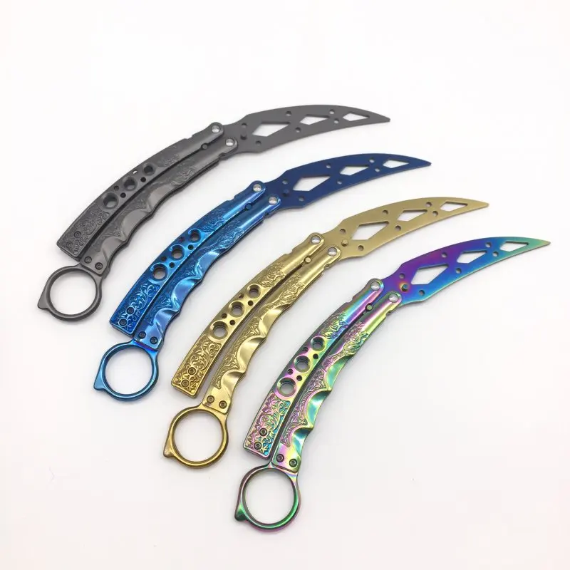 Для тусклых лезвий многоцветная практика бабочка в ноже Balisong тренировочный