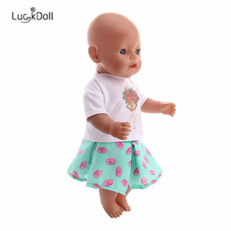 LUCKDOLL летняя новая модная рубашка с принтом юбка набор для 18 &quotамериканские куклы