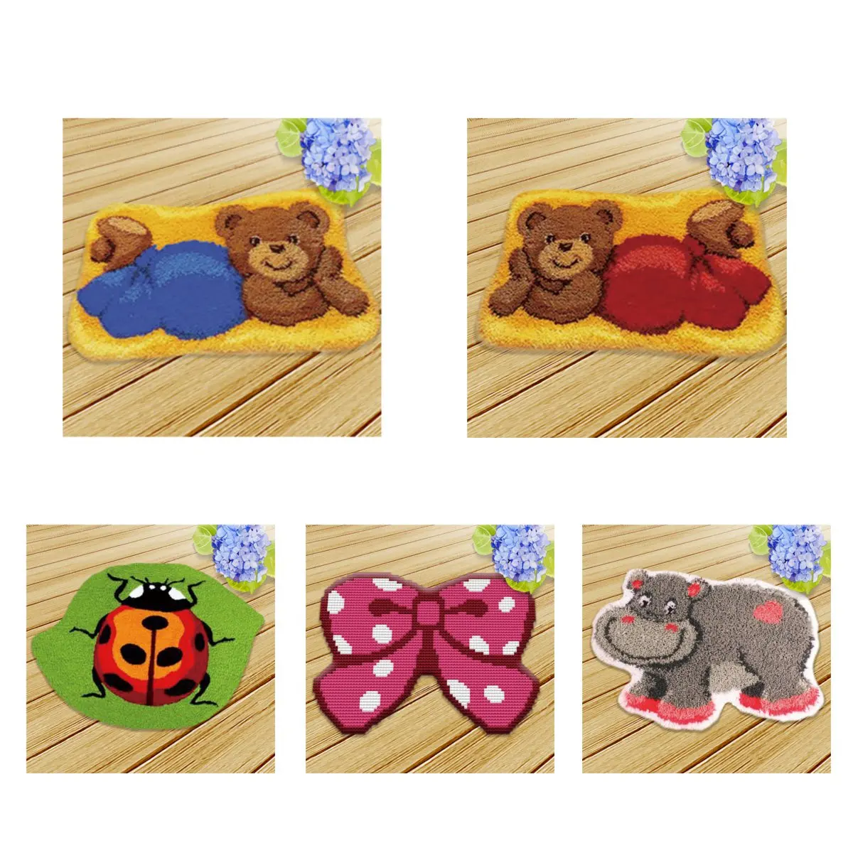 Мультяшная подушка с защелкой, набор нейлоновых подушек, коврик, сделай сам, ремесло, бегемот, медведь, вышивка крестиком, рукоделие, вязание крючком, подушка, вышивка