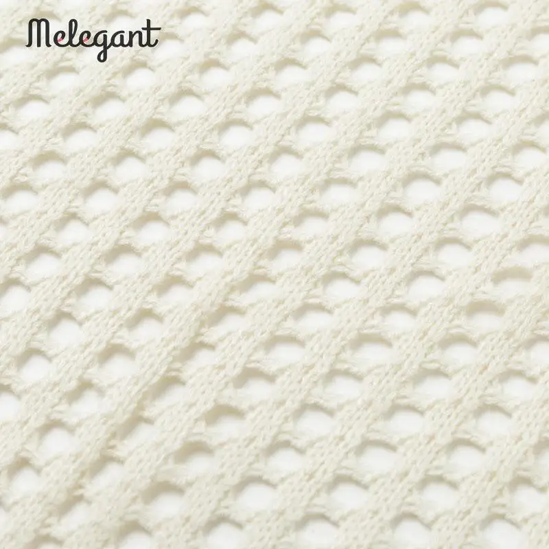 Melegant Autumn winter 2019 Casual Women Cardians Sweater Hollow Out Solid White Cardigan Female Knitwear Plus Size |