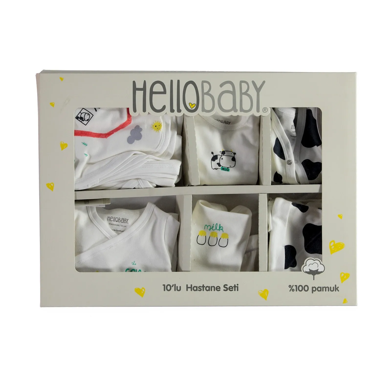 HelloBaby свежее молоко новорожденный больничный пакет 10 шт. |