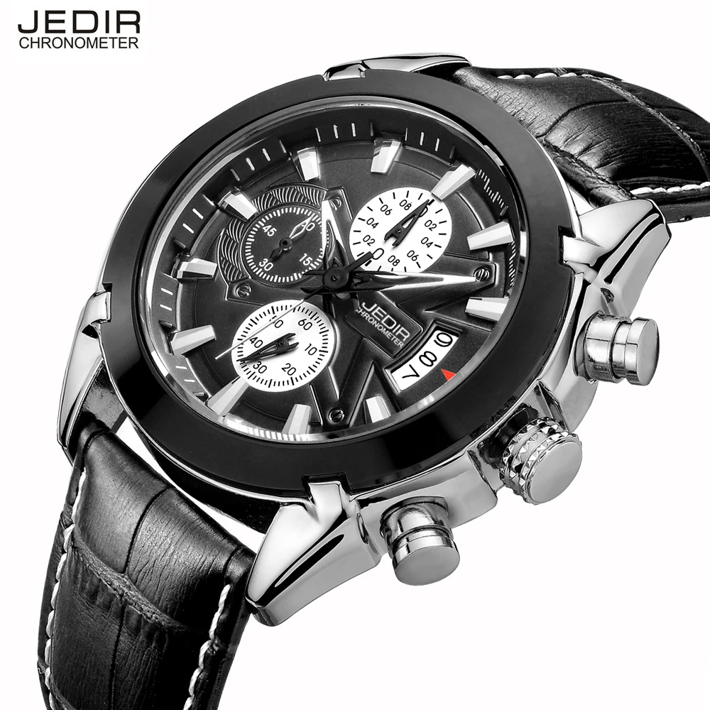 Фото Fashionable Luxury Mens Watches Japan Movt 3 Real Dials Leather Quartz Watch Male Wrist Original Top Brand JEDIR Clocks Наручные часы Fashionable Luxury Mens Watches Japan Movt 3 Real Dials Leather Quartz Watch Male Wrist Original Top Brand JEDIR Clocks Наручные часы