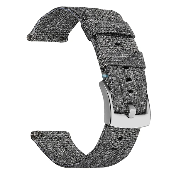 Холщовый нейлоновый ремешок для часов 18 мм для LG часы стиль huawei Часы 1/Fit Withings Asus ZenWatch 2 для женщин WI502Q ремешок быстросъемный ремешок - Цвет ремешка: Silver Clasp