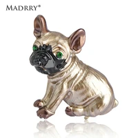 madrry cute pug dog brooches for women crystal broches animal corsage pins kids girls shirt coat clips clothes accessorries