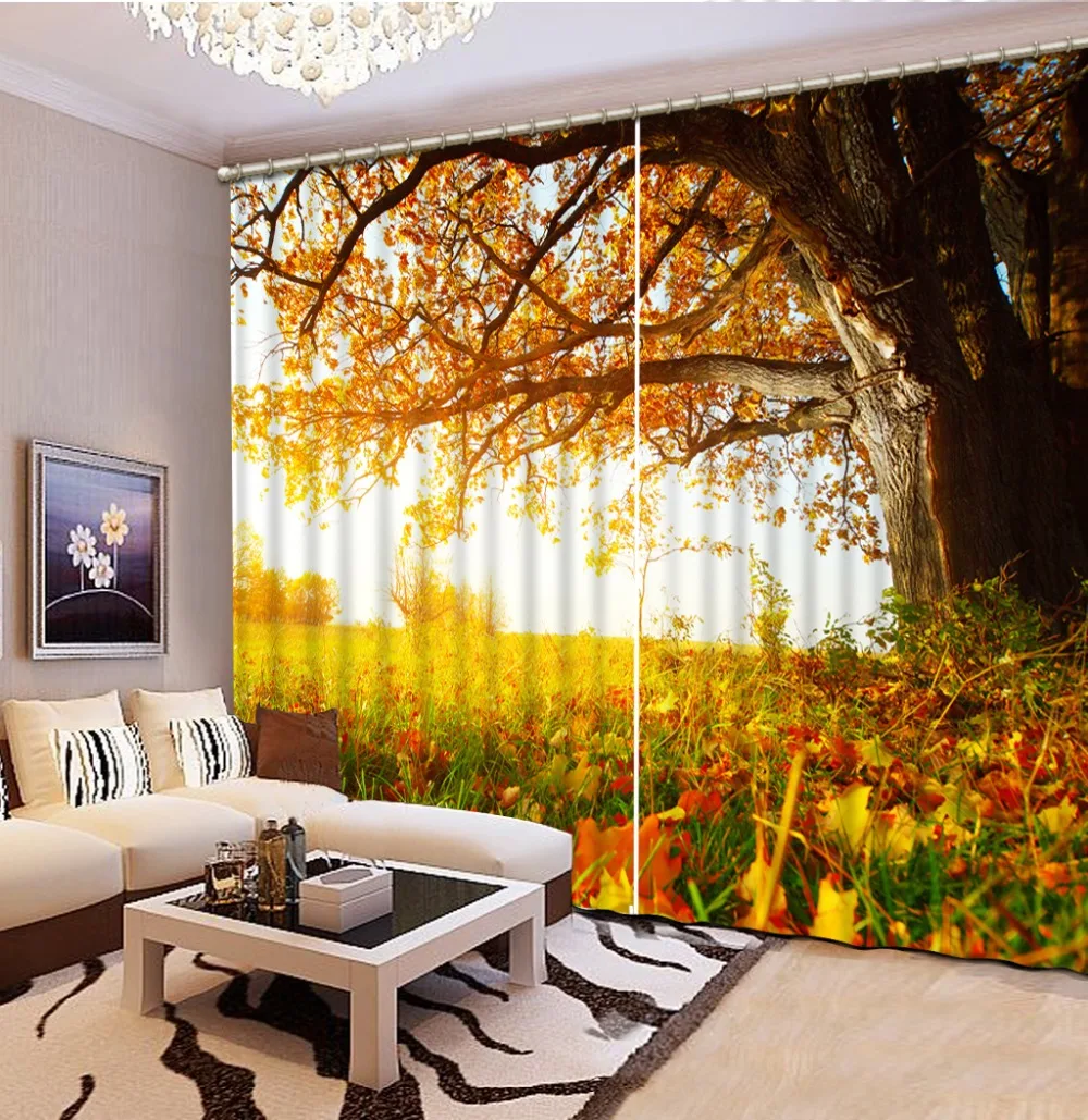 Пейзаж занавески для фотографий Затемненные 3D Оконные Занавески гостиной