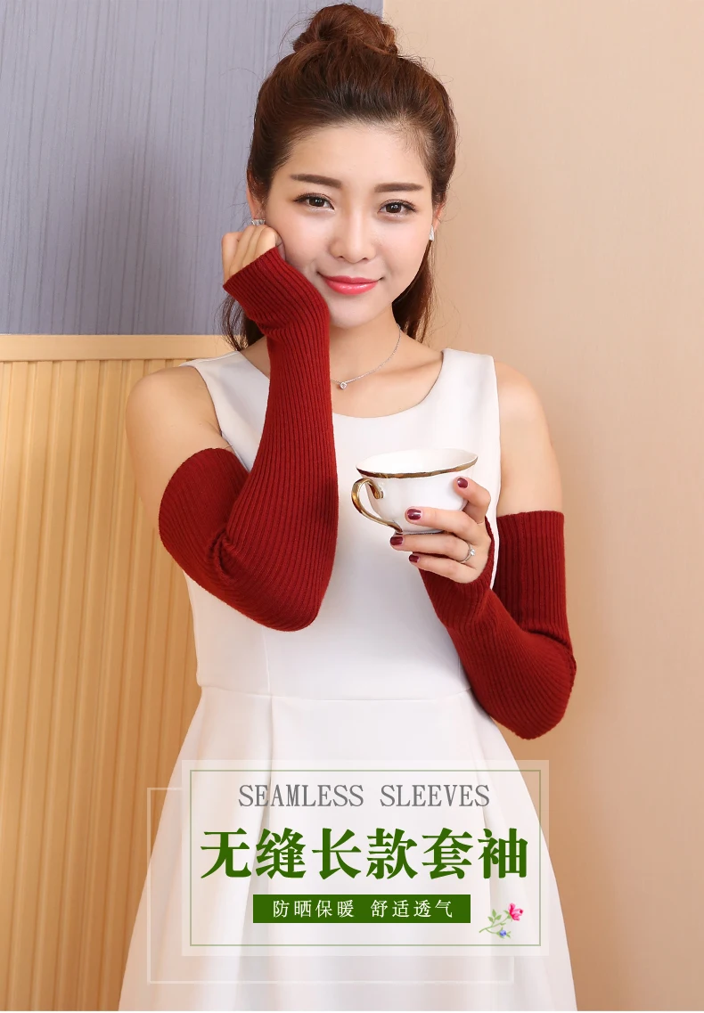 YUNSHUCLOSET Осень и зима узор Модные женские вязаные кашемировые перчатки прямые трубы Стиль