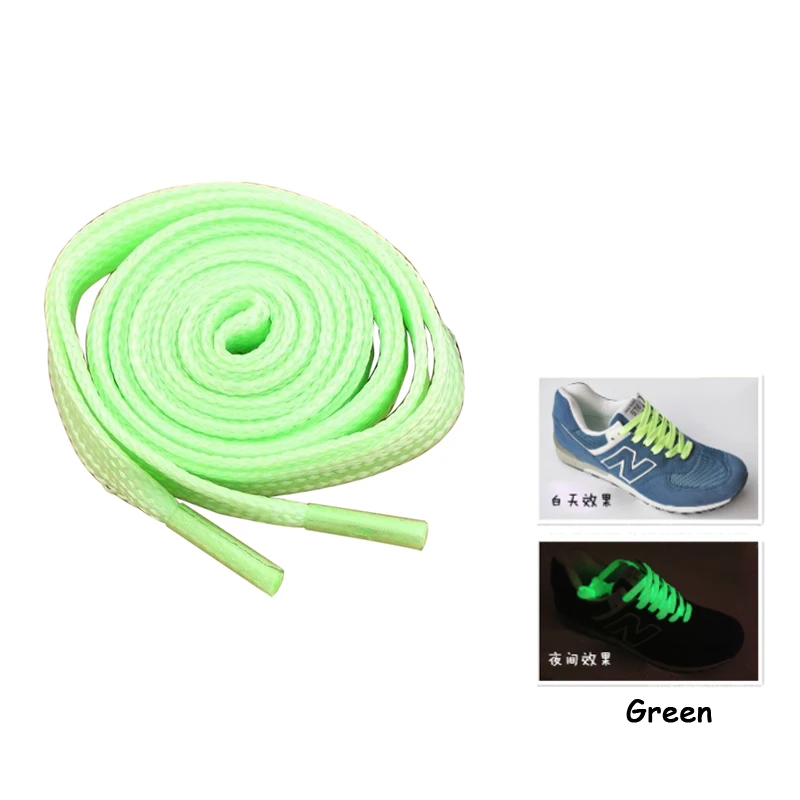 1 Pair Green 3 пары спортивной обуви кружево 1 м полиэстер неоновый цвет светящиеся флуоресцентные шнурки - Цвет: 1 Pair Green