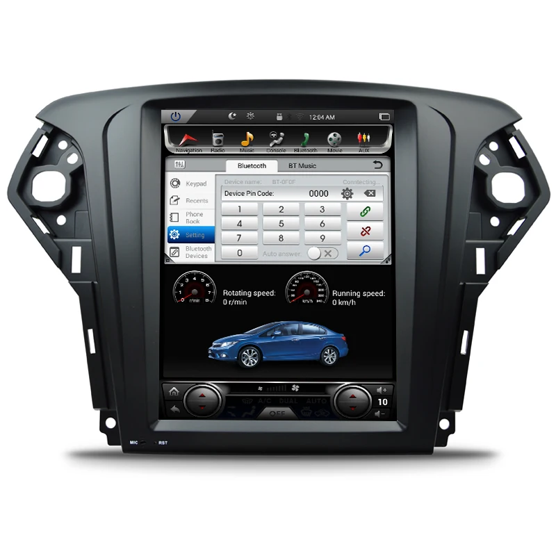 GreenYi Vertical 10.4&quot Quad Core Android 6.0 2GB RAM Car DVD GPS Navi Radio For Ford Mondeo 2007-2012 Headunit Multimedia Stereo |
