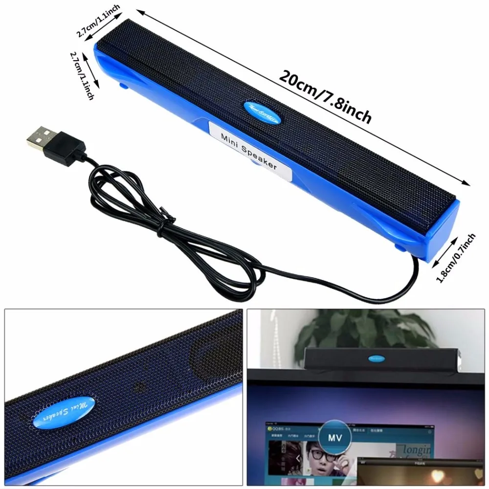 Портативный USB динамик музыкальный плеер Усилитель громкий стерео звуковая
