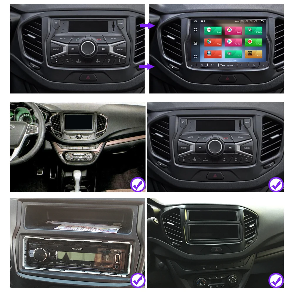 EKIY IPS DSP автомобильный мультимедийный плеер для Lada Vesta 1 Din Android 8.1.0 GPS навигационная