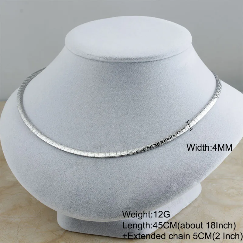 Necklace Silver 4MM Новое модное ожерелье из нержавеющей стали для Для женщин золото/серебро Цвет Воротник Колье Цепочки и ожерелья заявление ювелирные изделия аксессуары 4/6/8 мм - Окраска металла: Necklace Silver 4MM