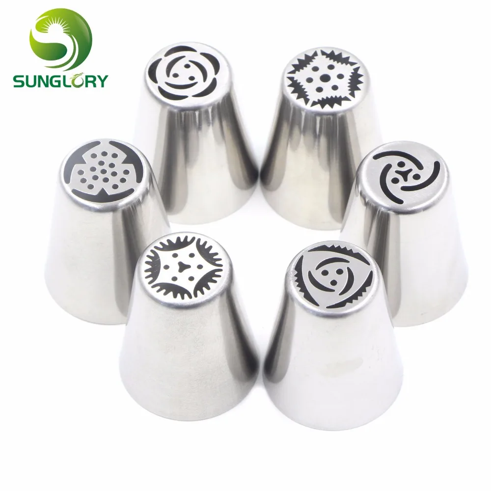 6 шт. Свадебные DIY нержавеющая сталь русская выпечка насадки помадка обледенение