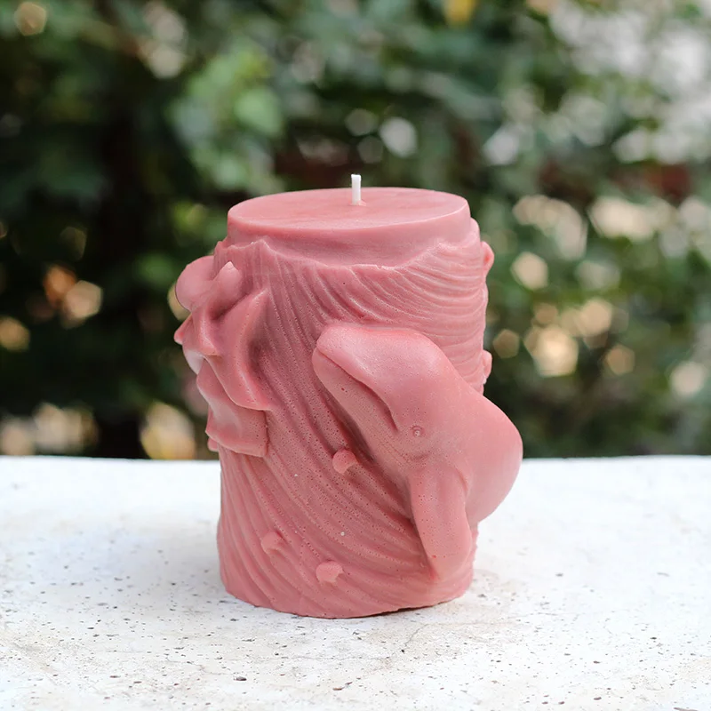 3D Силиконовые свечи плесень Дельфин рельеф дизайн DIY мыло ручной работы плесень