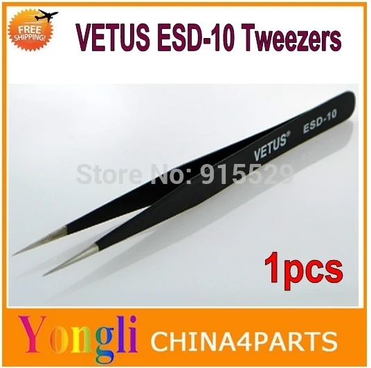 Завод оптовая продажа 1 шт. антистатические пинцет прямой с заостренной VETUS ESD 10