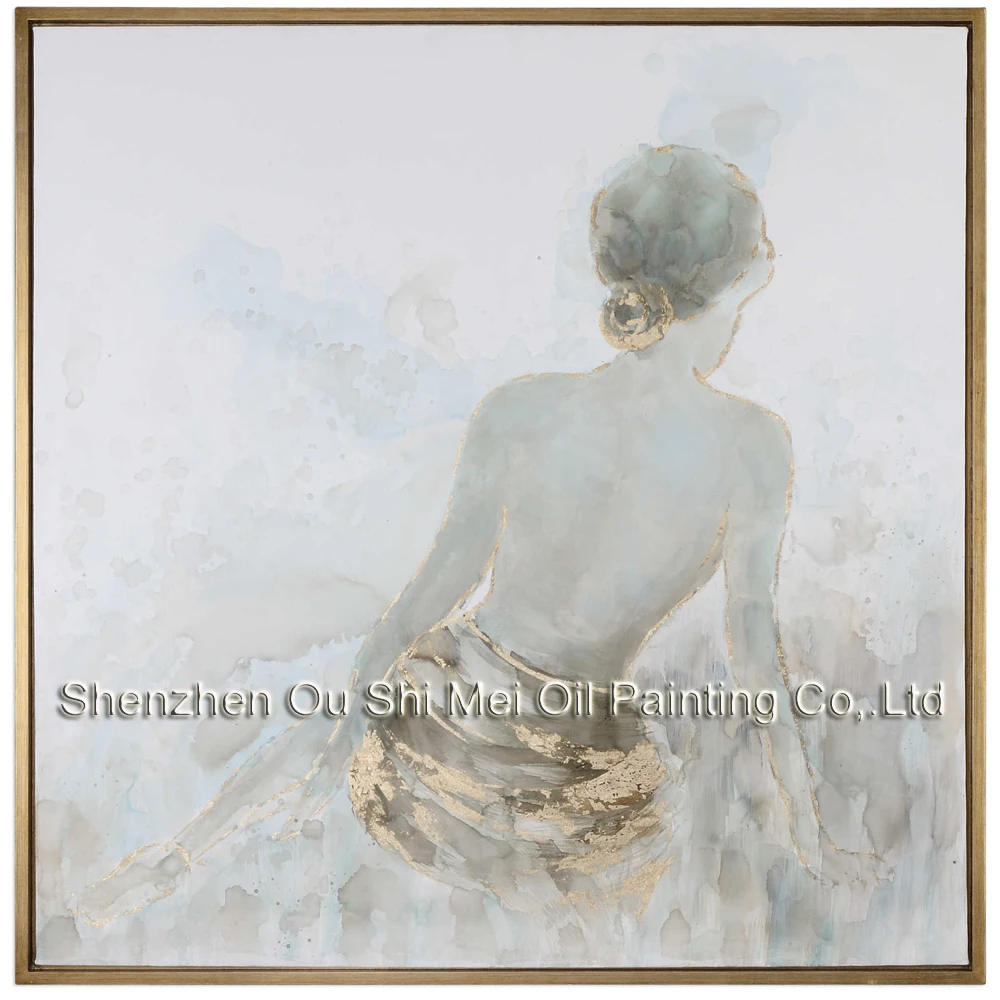 Hand Painted Gold Highlig Sexy Woman's Back Figure Oil Paintings Impression Character Painting on Canvas For Living Room Decor | Дом и сад