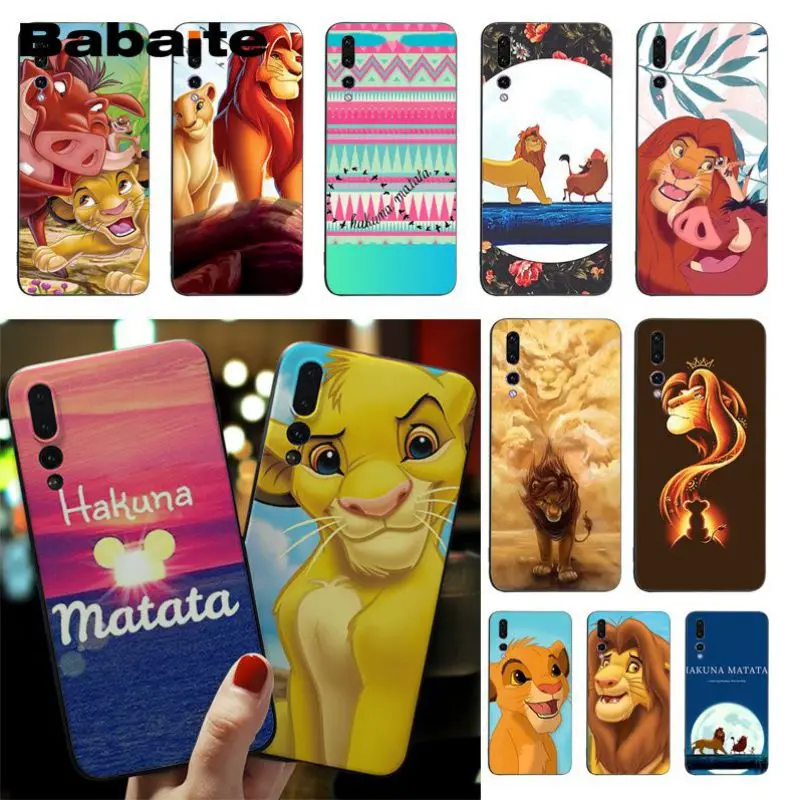 Черный чехол для телефона из ТПУ Babaite hakuna matata The Lion King Huawei honor 9 10 V9 V10 P9 P10 P20 P20pro