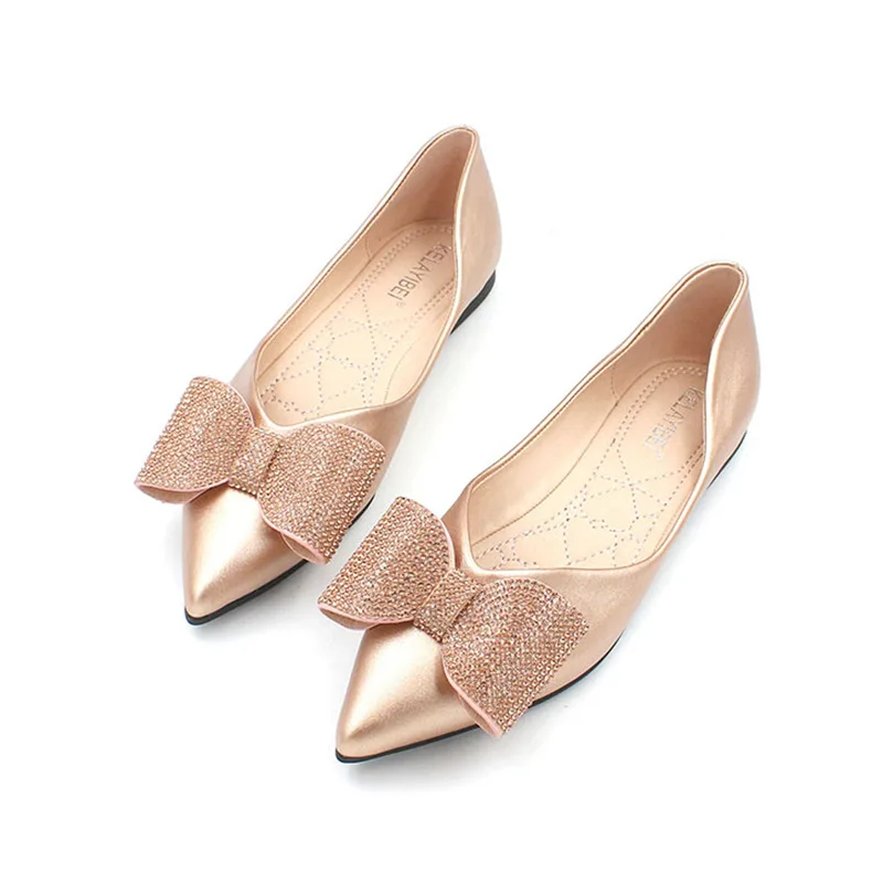 Золотые/Серебристые свадебные sapatos Женские Летние мокасины на плоской подошве с вырезами женская обувь заостренная мягкая Лоферы балерины