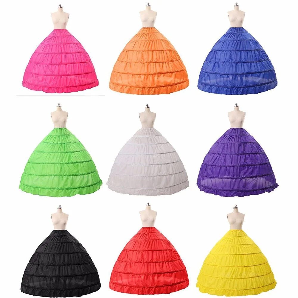 

Hot Sale 2017 Crinoline Petticoat Slip white 6 Hoops Underskirt Plus Size Petticoats Skirt Underdress Wedding Accessories