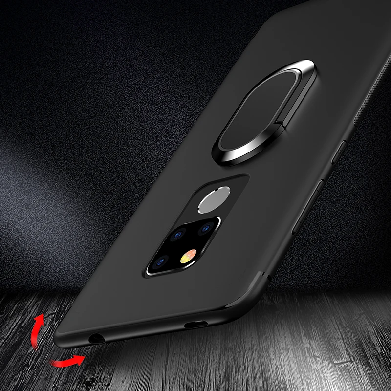 Магнитный кольцевой кронштейн чехол для huawei mate 20 силиконовый + Автомобильный