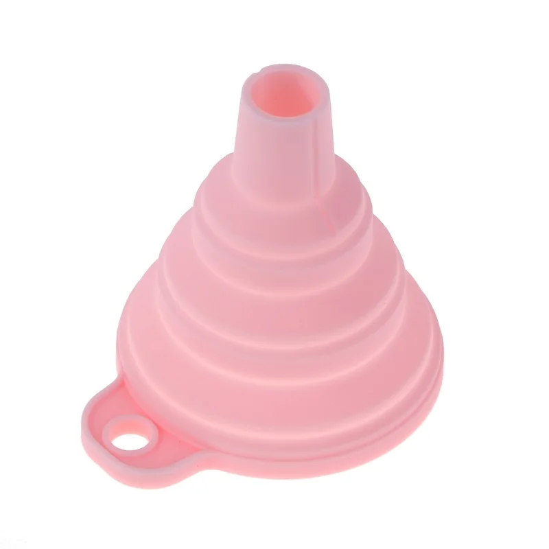 Nordic Pink Складная силиконовая воронка, Складная воронка для бутылки с водой, воронка для кухни, воронка для переноса жидкого порошка, 6 цветов - Цвет: Nordic Pink