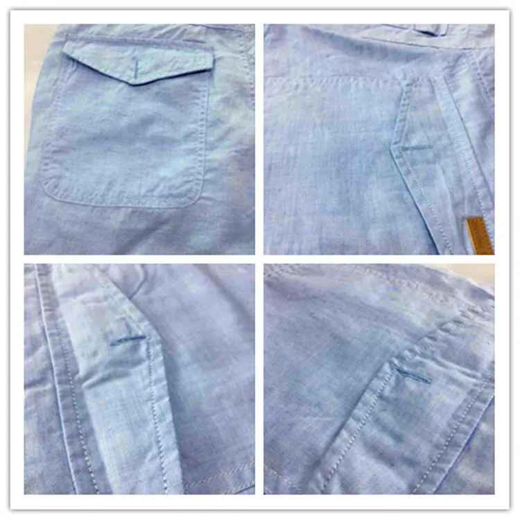 Мужские повседневные шорты белые однотонные из льна и хлопка 38 размеров 6 цветов