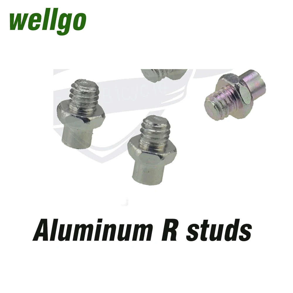Aluminum R studs Wellgo 10 шт. велосипедные педали болты противоскользящие M4 Стальные Шпильки гвоздь для велосипеда педали крепление запчасти для велосипеда - Цвет: Aluminum R studs