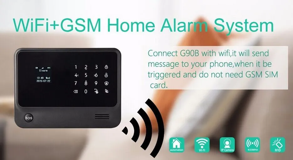 Android Iphone управляемая Проводная беспроводная wifi GSM GPRS домашняя охранная сигнализация w Pet дружественный датчик движения и wifi камера