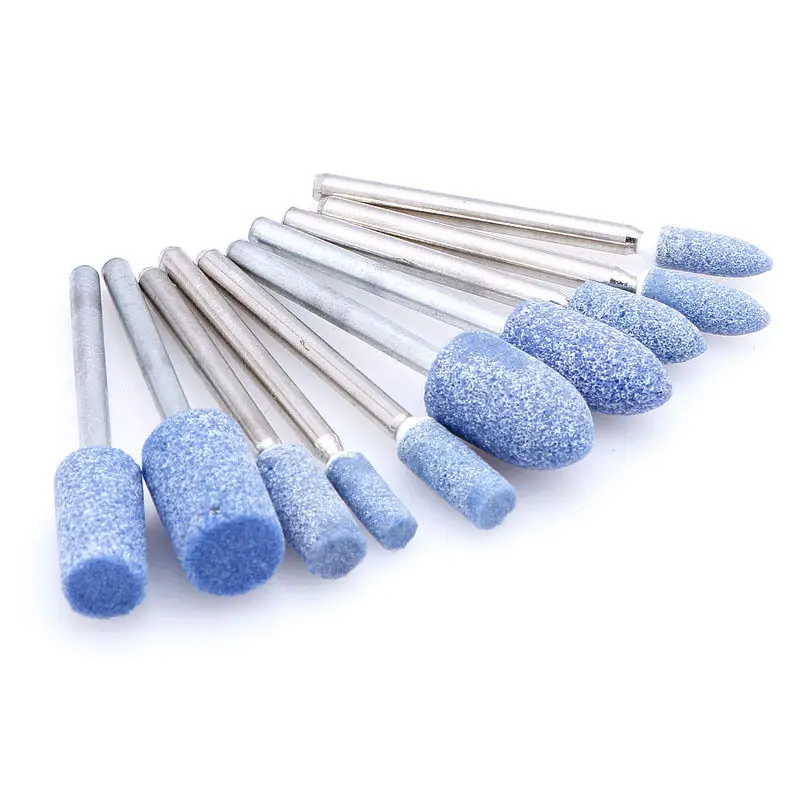 

10Pcs 1/8 " Abrasive Polishing Mounted Stone Rotary Tool Grinding Wheel Blue