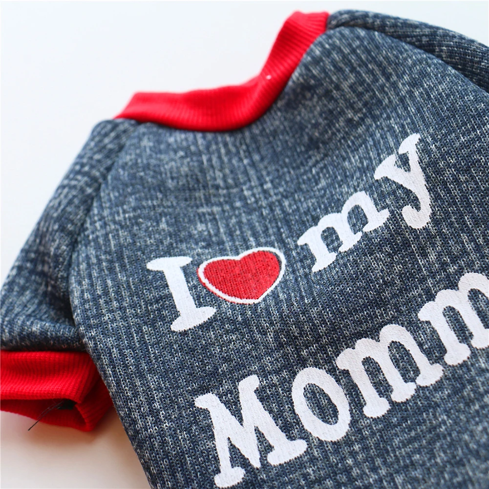 1 шт. Осенние хлопковые плюшевые толстовки с капюшоном принтом Love Daddy Mommy Щенячий