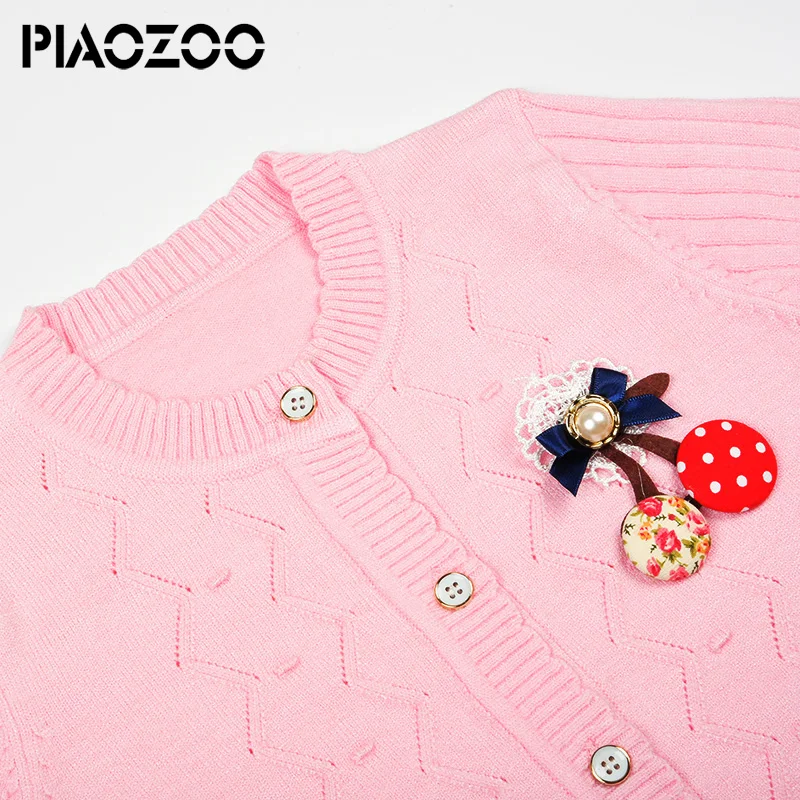 Осень 2018 Свитера для девочек кардиган с оборками одежда однотонные свитера