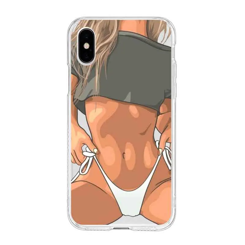 Сексуальная горячая девушка лето Twerk TPU прозрачный чехол для телефона iPhone 6G 6s 7 8plus
