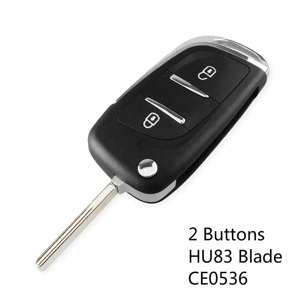2 Buttons KEYYOU Uncut VA2/HCA CE0536 пустой чехол 2/3 BT модифицированный откидной Складной автомобильный чехол-брелок для Citroen C2 C3 C4 C5 C6 C8 - Количество кнопок: 2 Buttons