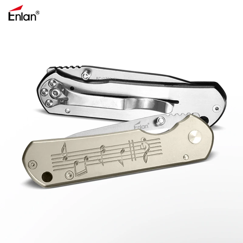 Карманный нож ENLAN с музыкальным символом складной CR карманный для чистки овощей