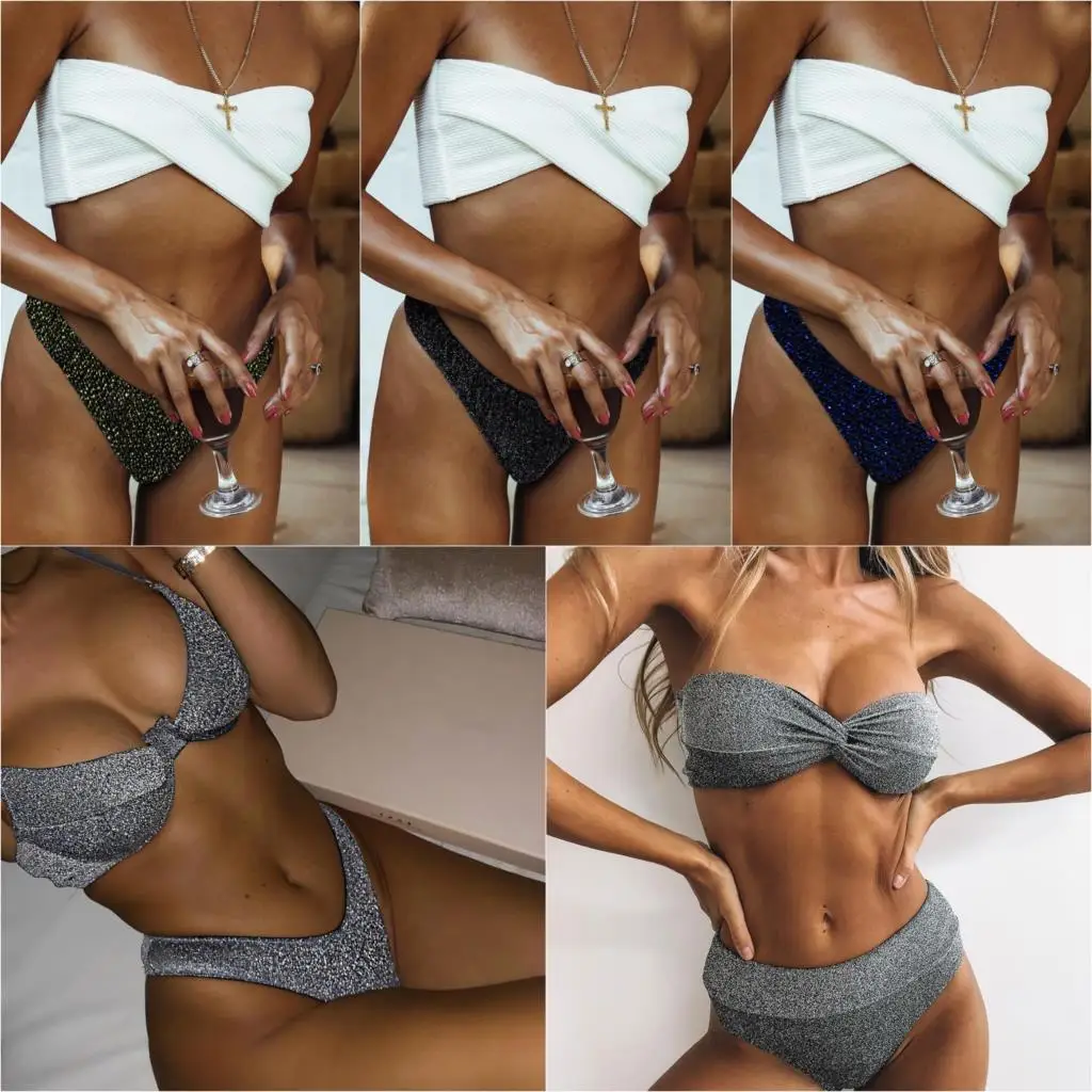 Бикини купальник женский белый сексуальный бикини на бретелях купальники Maillot De