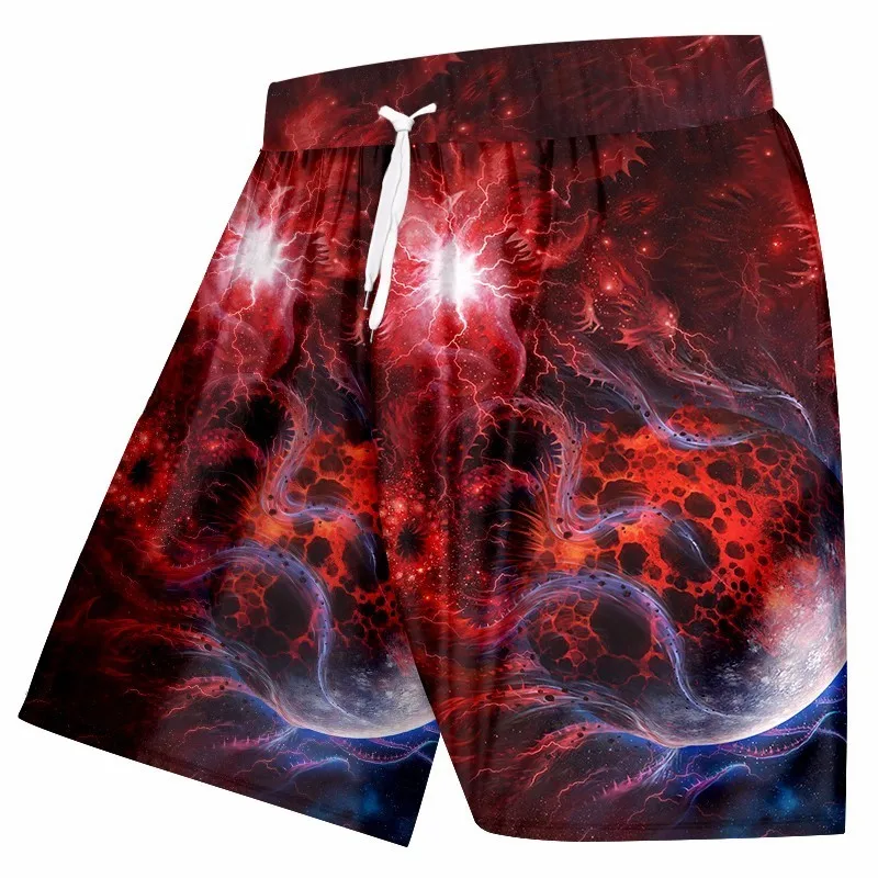 OGKB новые летние боксеры с эластичной резинкой на талии мужские шорты принтом Red