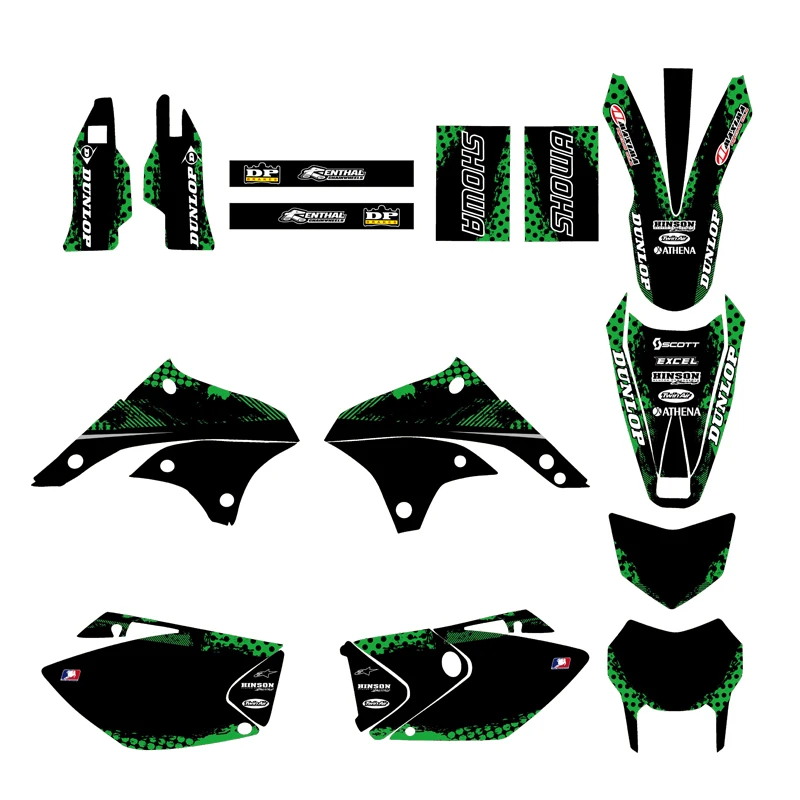 Graphics Backgrounds Decal Sticker Kit For Kawasaki KLX450 KLX 450 2008 2009 2010 2011 2012 Motorcycle Accessories Parts