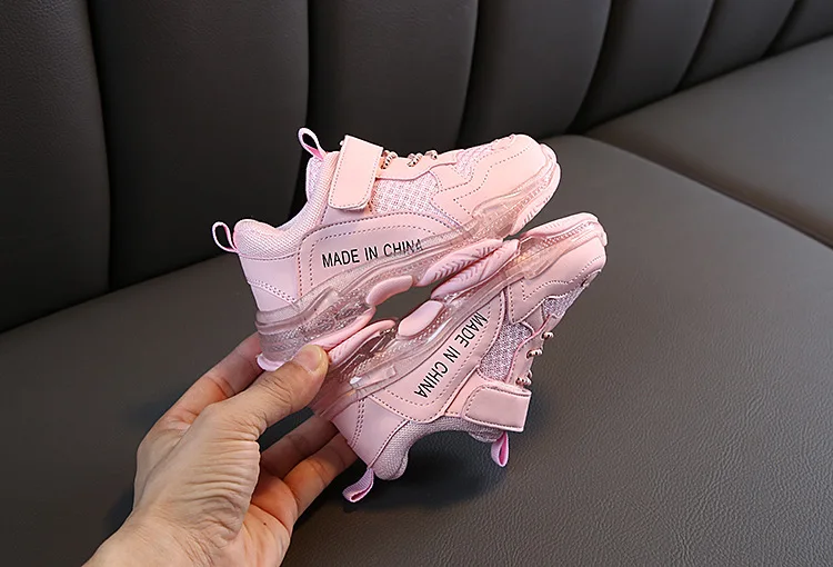 Children's shoes autumn new arrive classic style crystal bottom candy color mesh breathable sports shoes