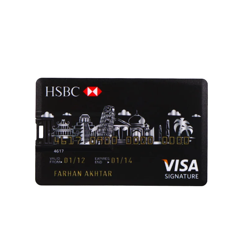 M4 HSBC BLACK Реальная емкость, банковская карта, USB флеш-накопитель, флеш-накопитель, 32 ГБ, 64 ГБ, USB карта памяти, 4 ГБ, 8 ГБ, HSBC, MasterCard, кредитные карты, 16 ГБ, флеш-накопитель - Цвет: M4 HSBC BLACK