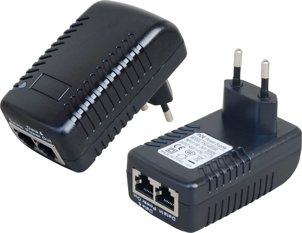 48V 0 5 A PoE Инжектор питания через Ethernet адаптер вставной настенный тип|poe injector power|poe