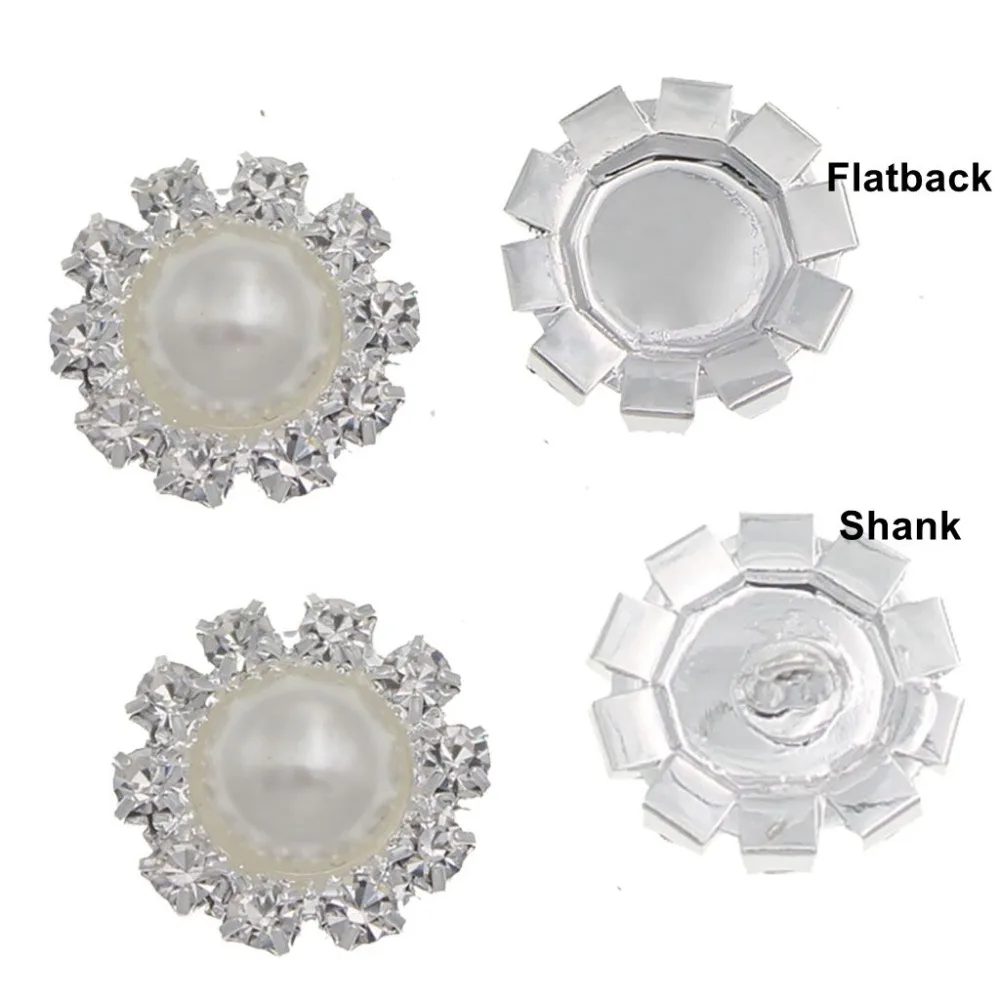 14 мм стразы жемчужные пуговицы с плоской задней стороной металлические латунные