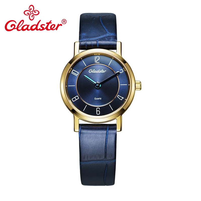 

Модные японские Золотые женские часы Gladster MIYOTA 5Y20, кварцевые наручные часы из натуральной кожи, роскошные Брендовые Часы для женщин