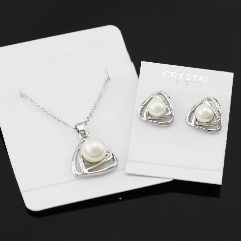 Женский ювелирный комплект из колье и серёг с искусственным жемчугом|necklace earrings