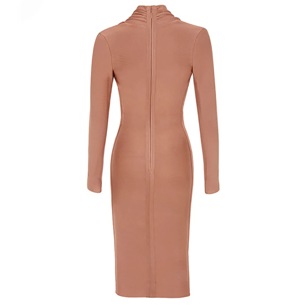 BEAUKEY пикантное светло-коричневое женское модное облегающее платье из ткани с
