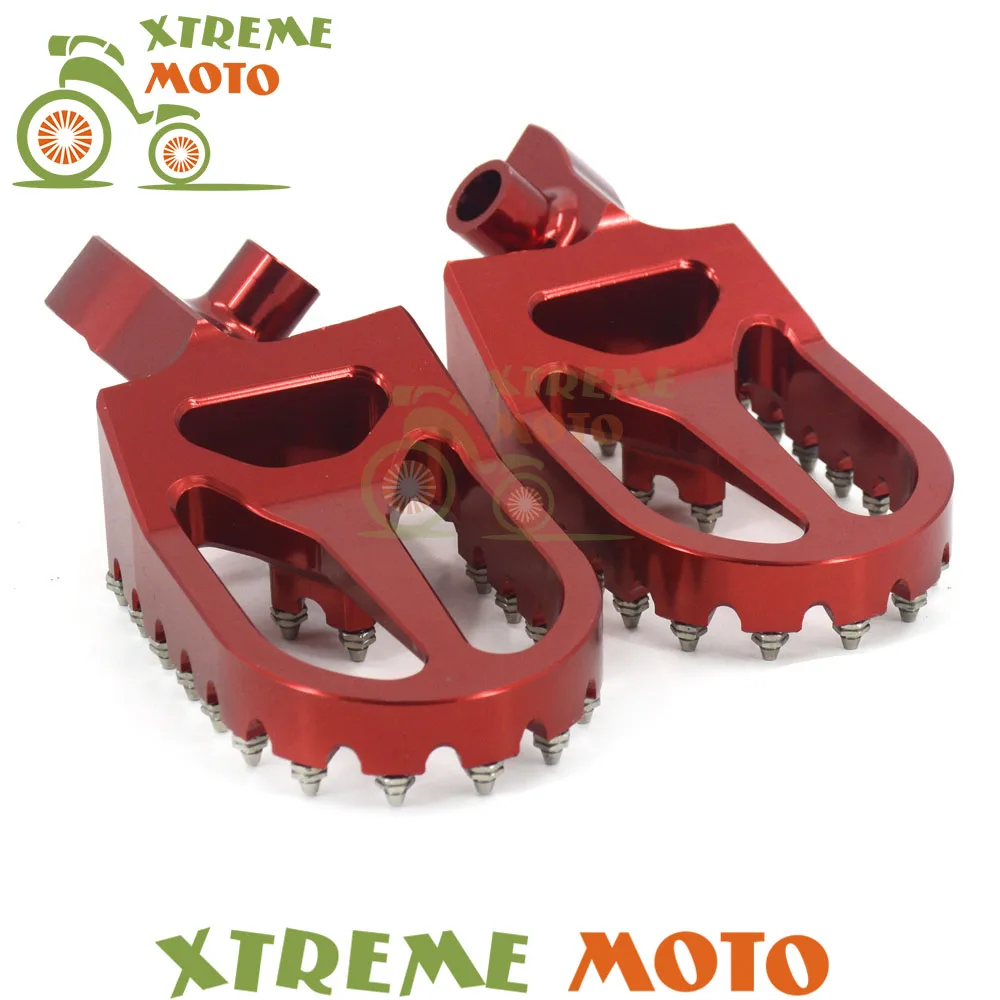 Красные ЧПУ MX широкие подножки подставки для педали Suzuki RMZ 250 450 RMZ250 2007 2009 RMZ450 2005