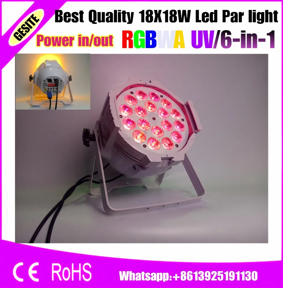 2 шт./лот черный свет с 18 светодиодами ватт RGBWA UV 6в1 шт|black light|stage lightled uv stage light |