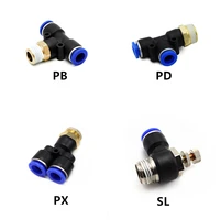 1pc pbpdpxsl pneumatic connector 4mm 12mm hose tube air fitting 14 18 38 12bspt male thread pipe coupler