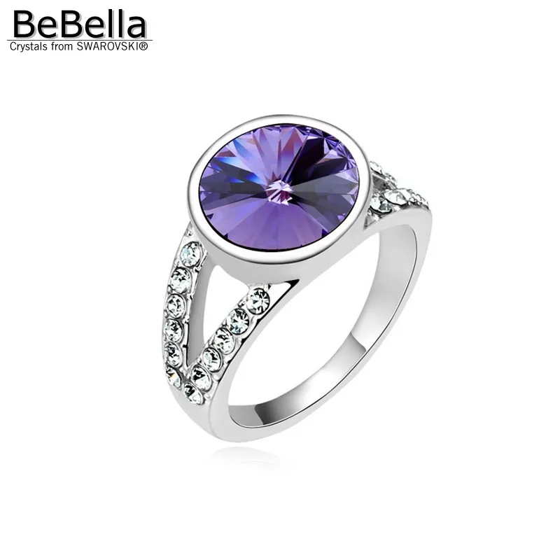 Женское кольцо с кристаллами BeBella круглое на палец Swarovski|women rings|crystal ring womencrystal rings